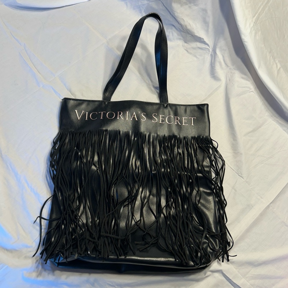 Victoria's Secret Black Fringe Tote Bag